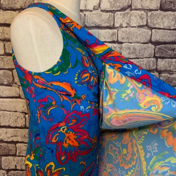 DONATED✨HPx2✨ Ralph Lauren One-Shoulder Multi-colored Dress Size 8 💙💗💛💚 - Picture 7 of 11